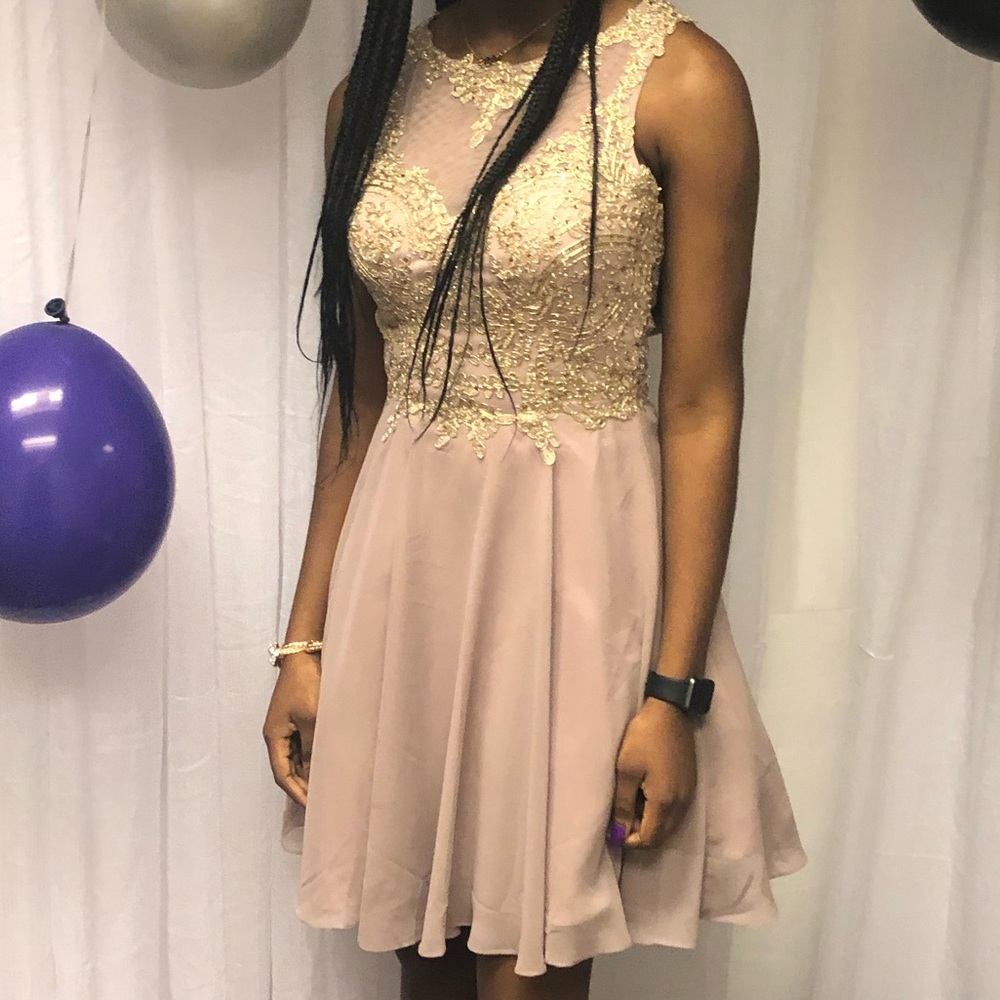 Blush pink homecoming dress